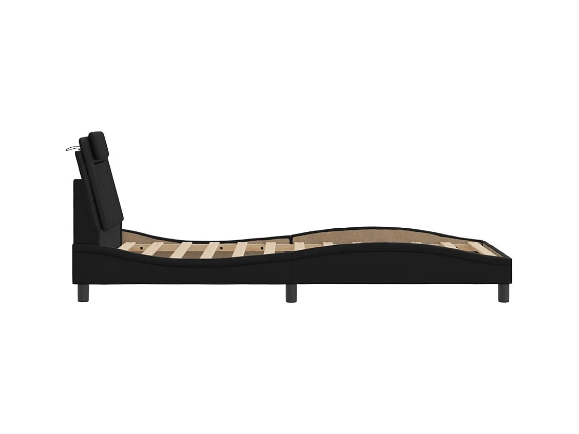 Cadre de lit avec LED sans matelas noir 80x200 cm