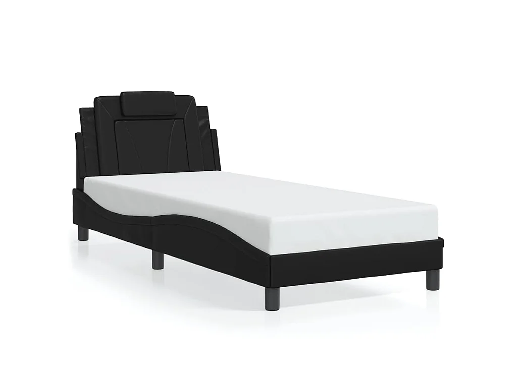 Giroletto Viana con LED senza Materasso Nero 80x200 cm