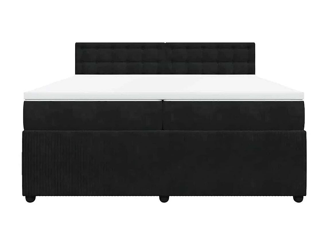 Boxspring met matras fluweel zwart 200x200 cm