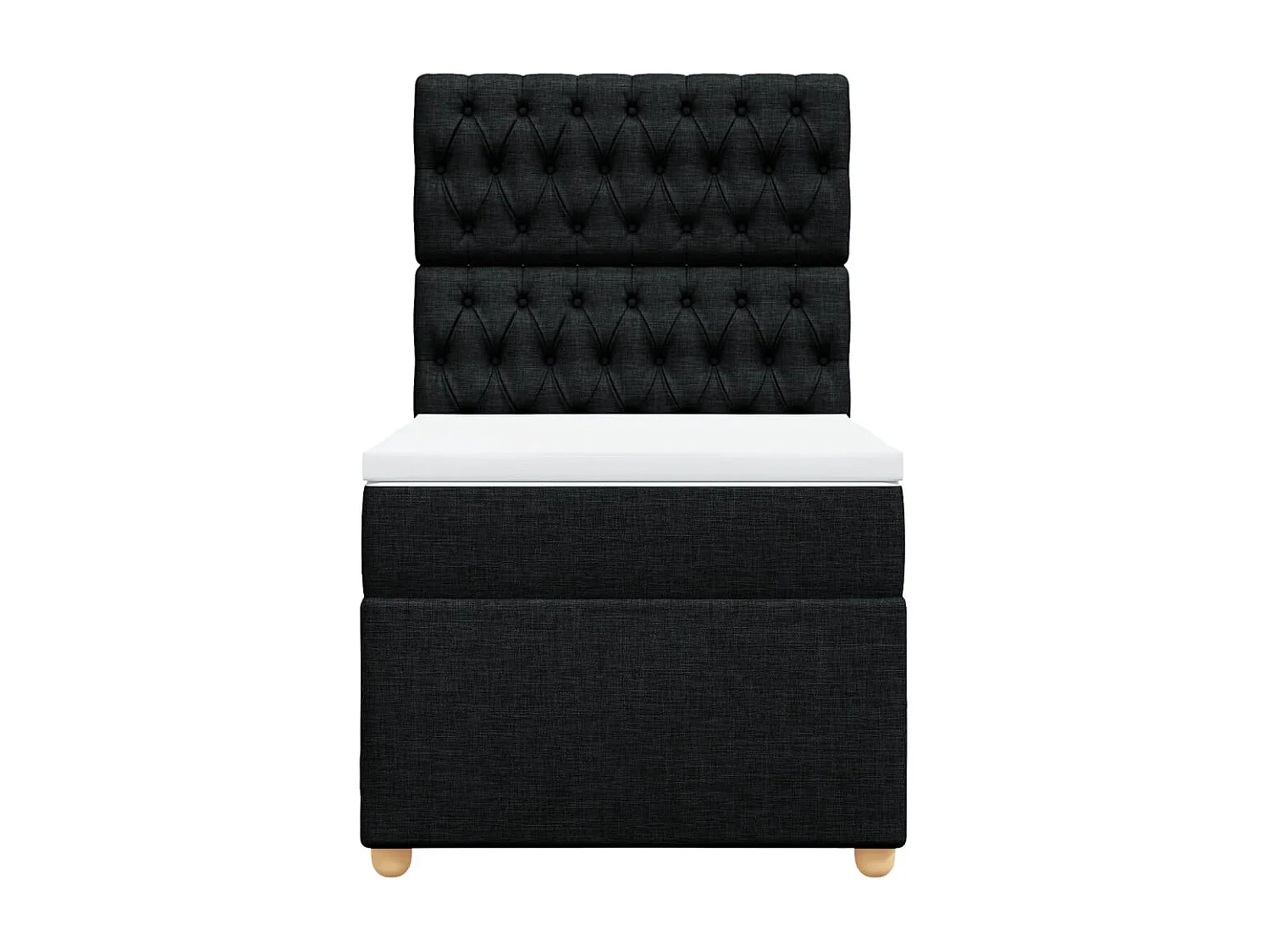 Sommier à lattes de lit avec matelas Noir 100x200 cm Tissu