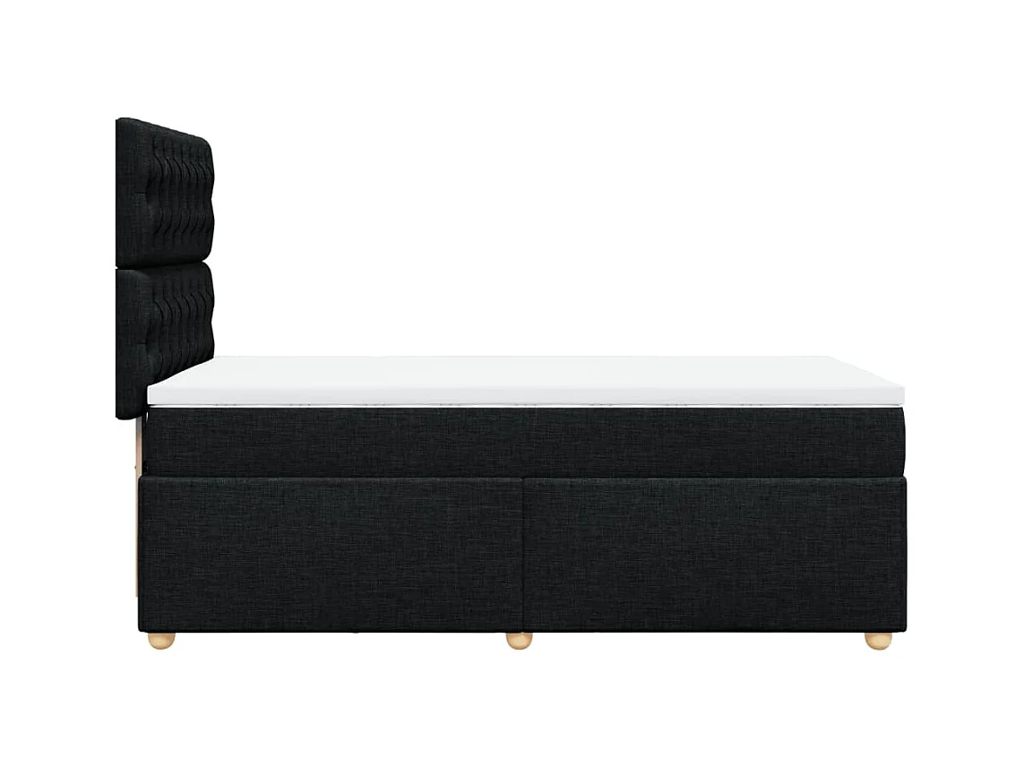 Giroletto a Molle con Materasso Nero 100x200 cm in Tessuto