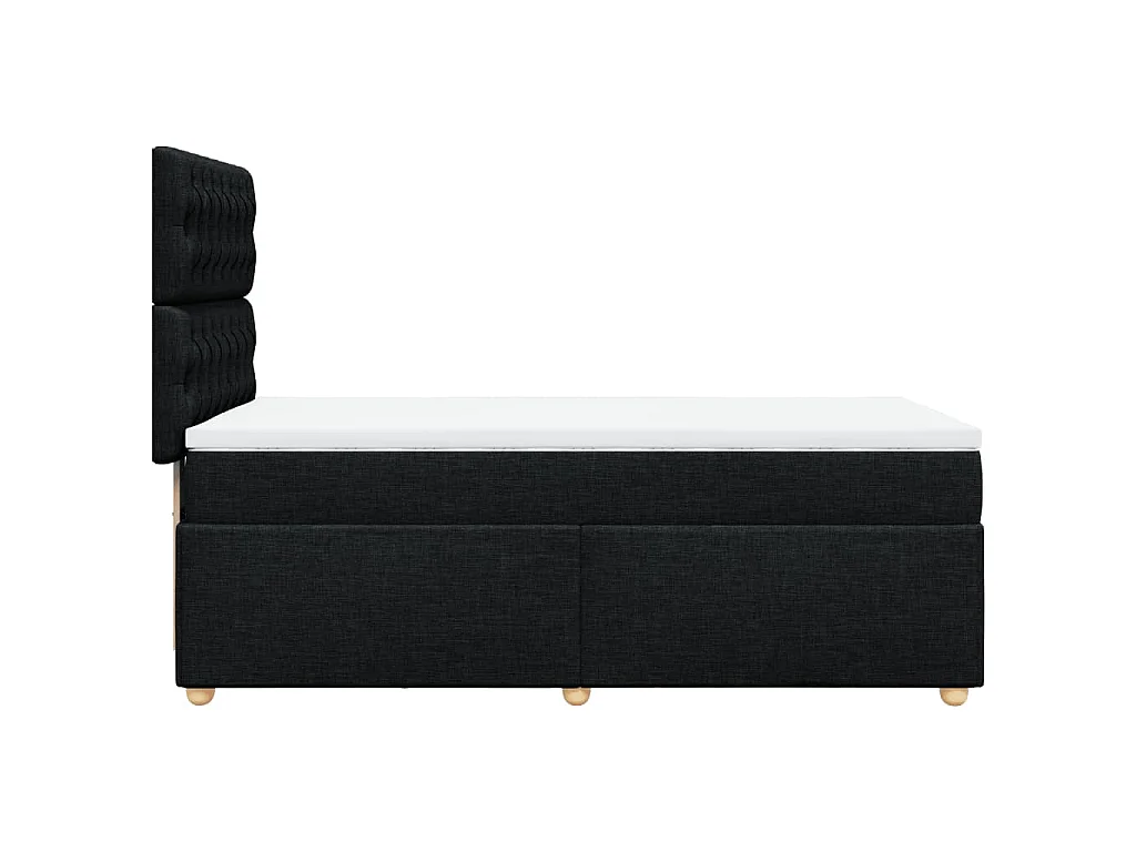 Sommier à lattes de lit avec matelas Noir 100x200 cm Tissu