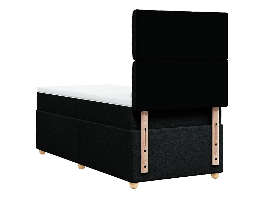 Sommier à lattes de lit avec matelas Noir 100x200 cm Tissu