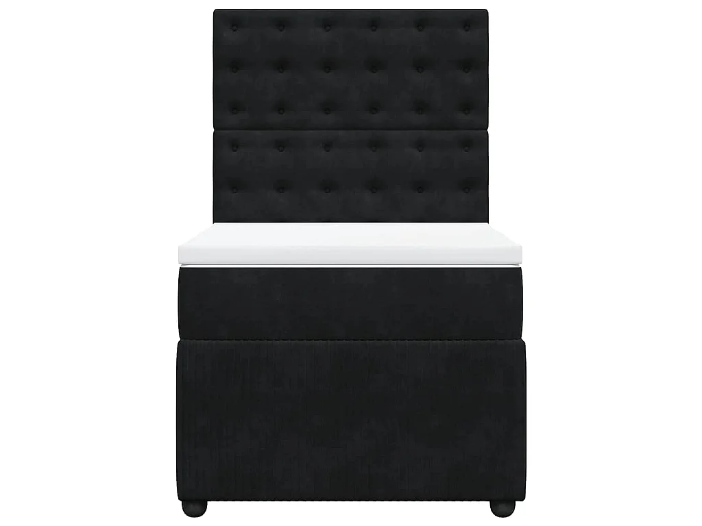 Boxspringbett mit Matratze Schwarz 80x200 cm Samt