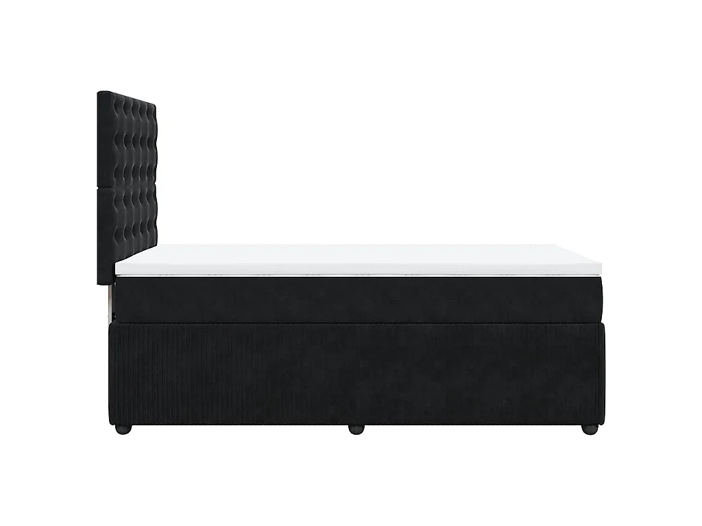 Boxspringbett mit Matratze Schwarz 80x200 cm Samt
