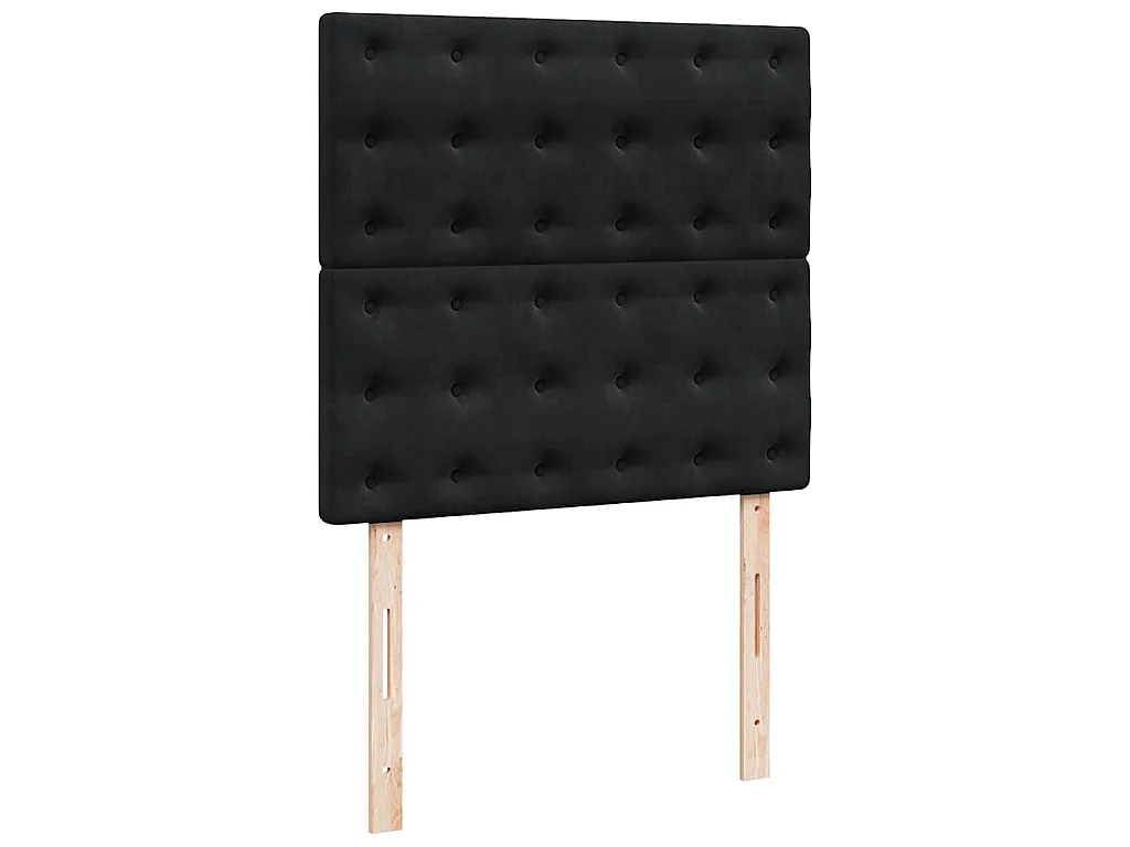 Boxspringbett mit Matratze Schwarz 80x200 cm Samt