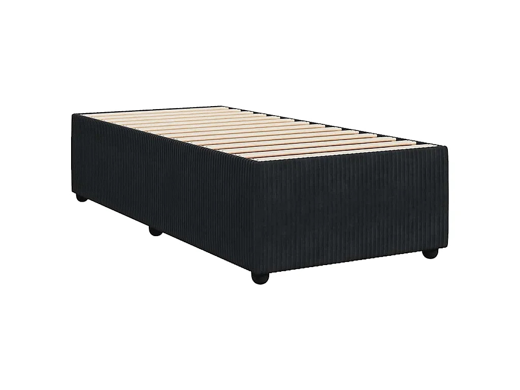 Boxspringbett mit Matratze Schwarz 80x200 cm Samt