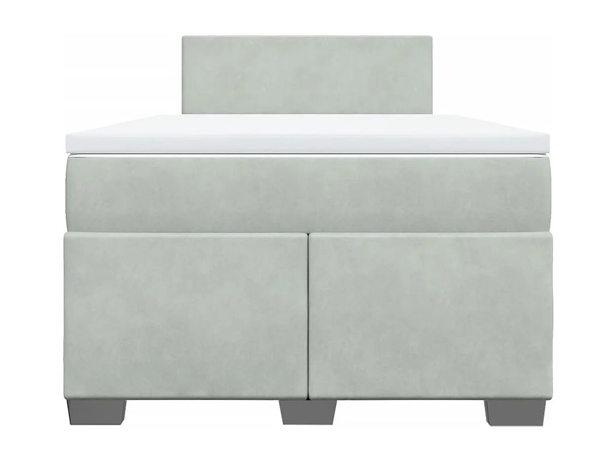 Boxspringbett mit Matratze Hellgrau 120x200 cm Samt