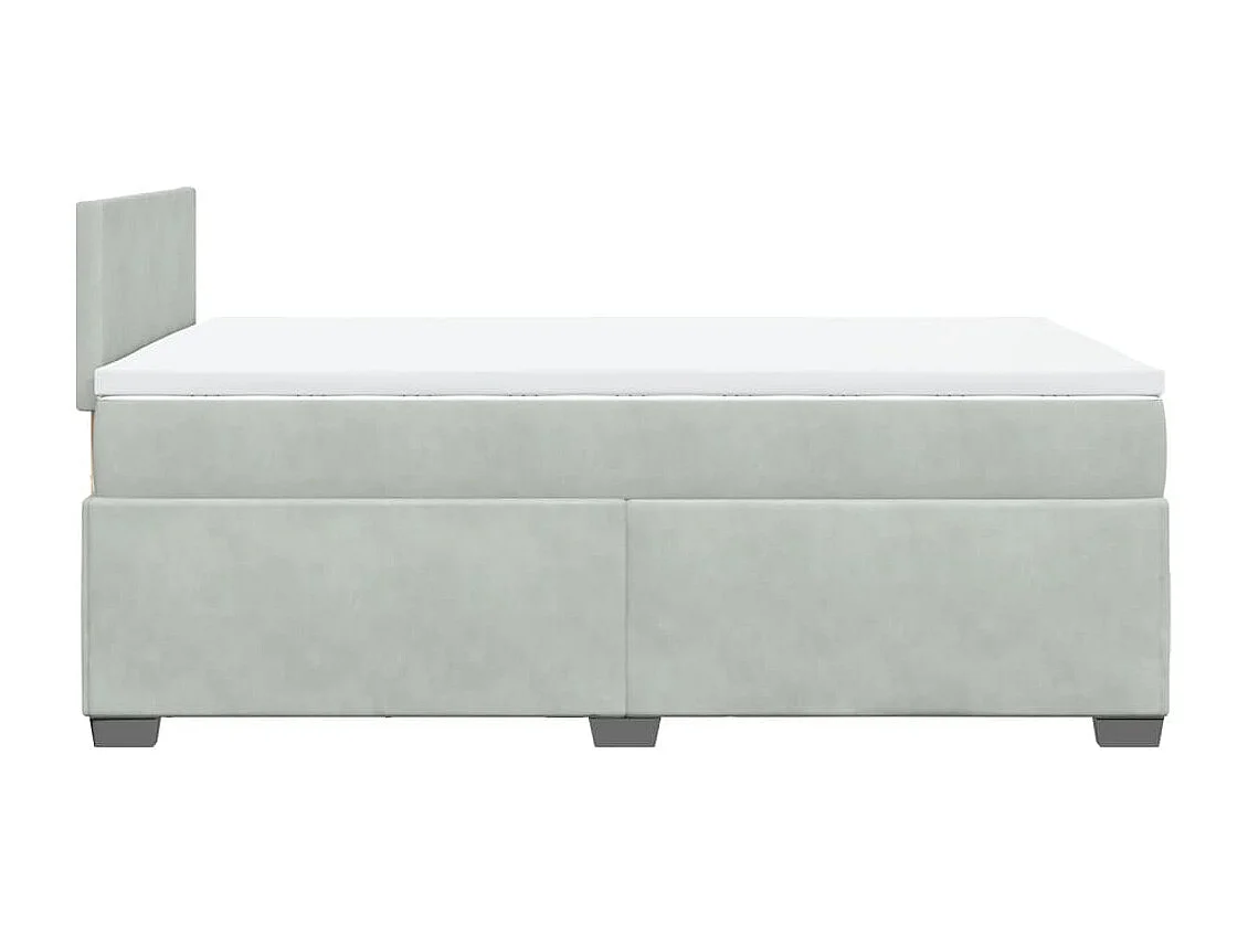 Boxspringbett mit Matratze Hellgrau 120x200 cm Samt