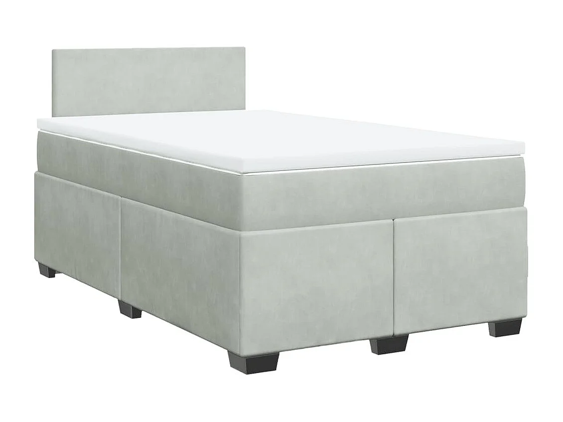 Sommier à lattes de lit et matelas Gris clair 120x200cm Velours