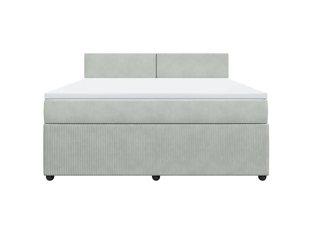 Boxspring met matras fluweel lichtgrijs 180x200 cm