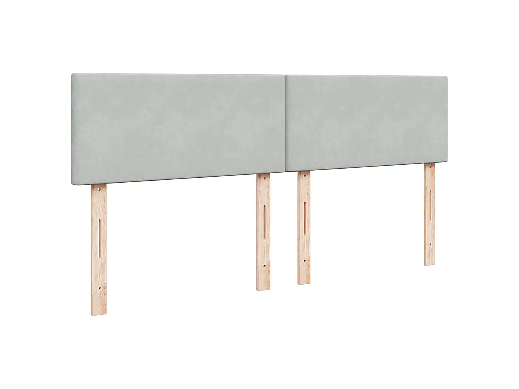 Boxspring met matras fluweel lichtgrijs 180x200 cm