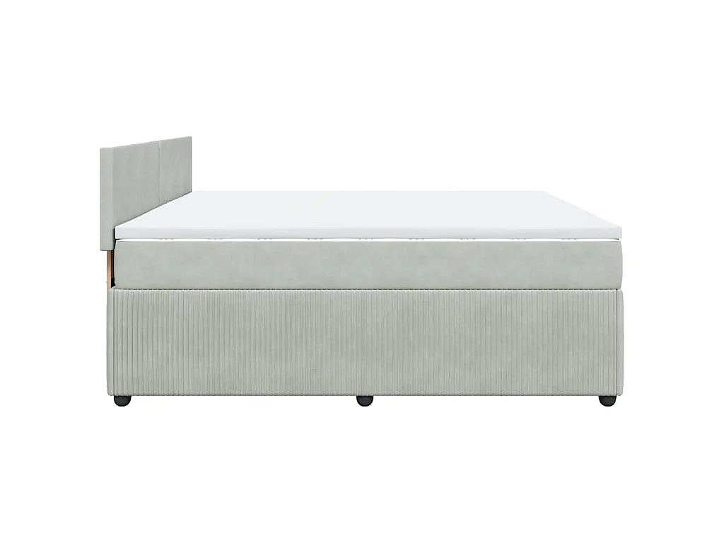 Boxspring met matras fluweel lichtgrijs 180x200 cm