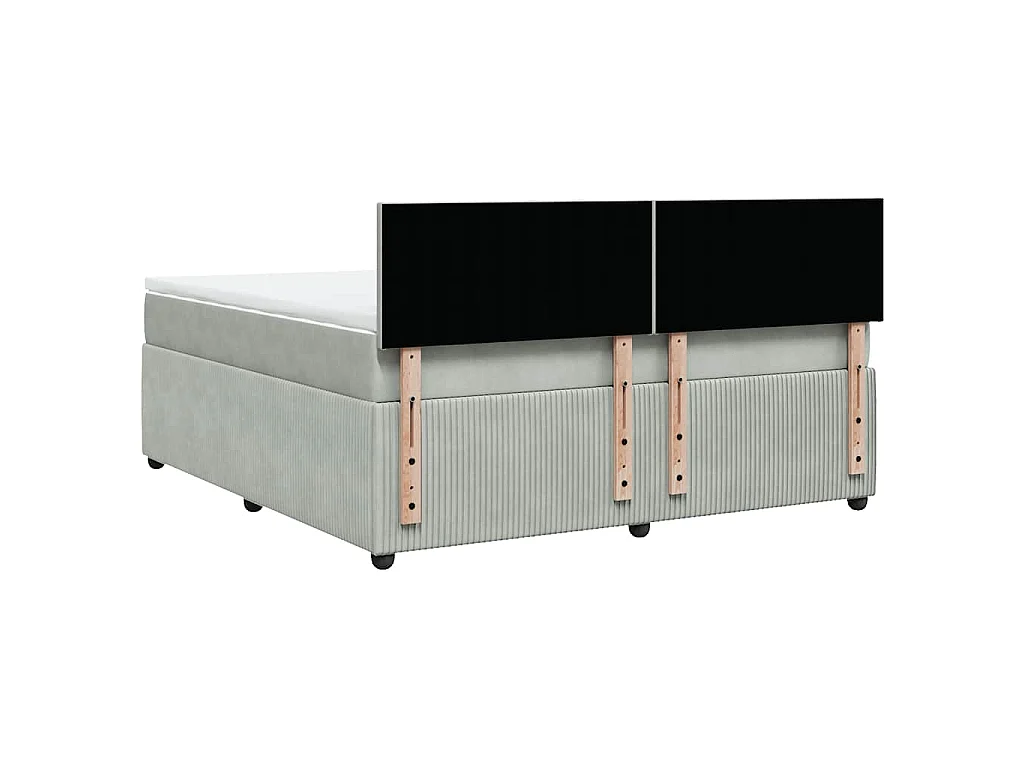 Boxspring met matras fluweel lichtgrijs 180x200 cm