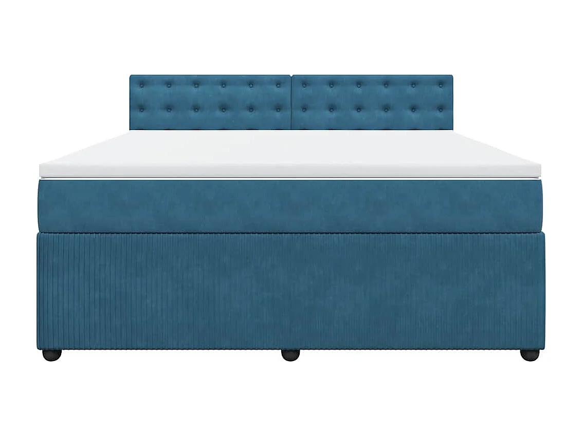 Giroletto a Molle con Materasso Blu 180x200 cm in Velluto