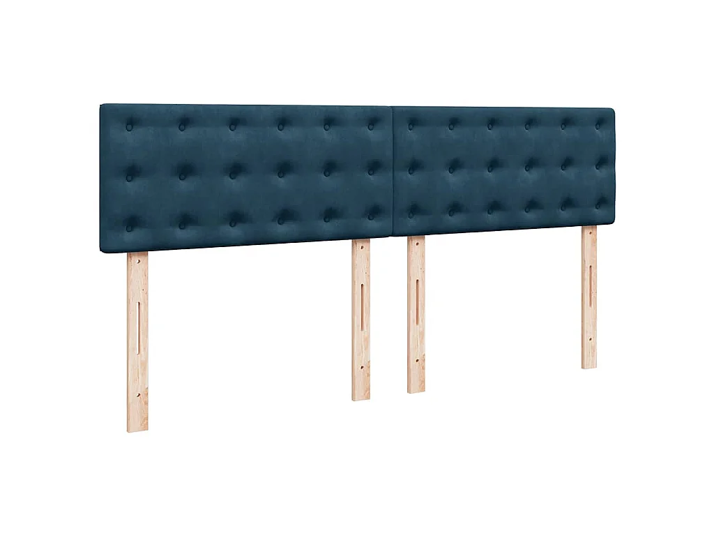 Cama box spring con colchón terciopelo azul 180x200 cm