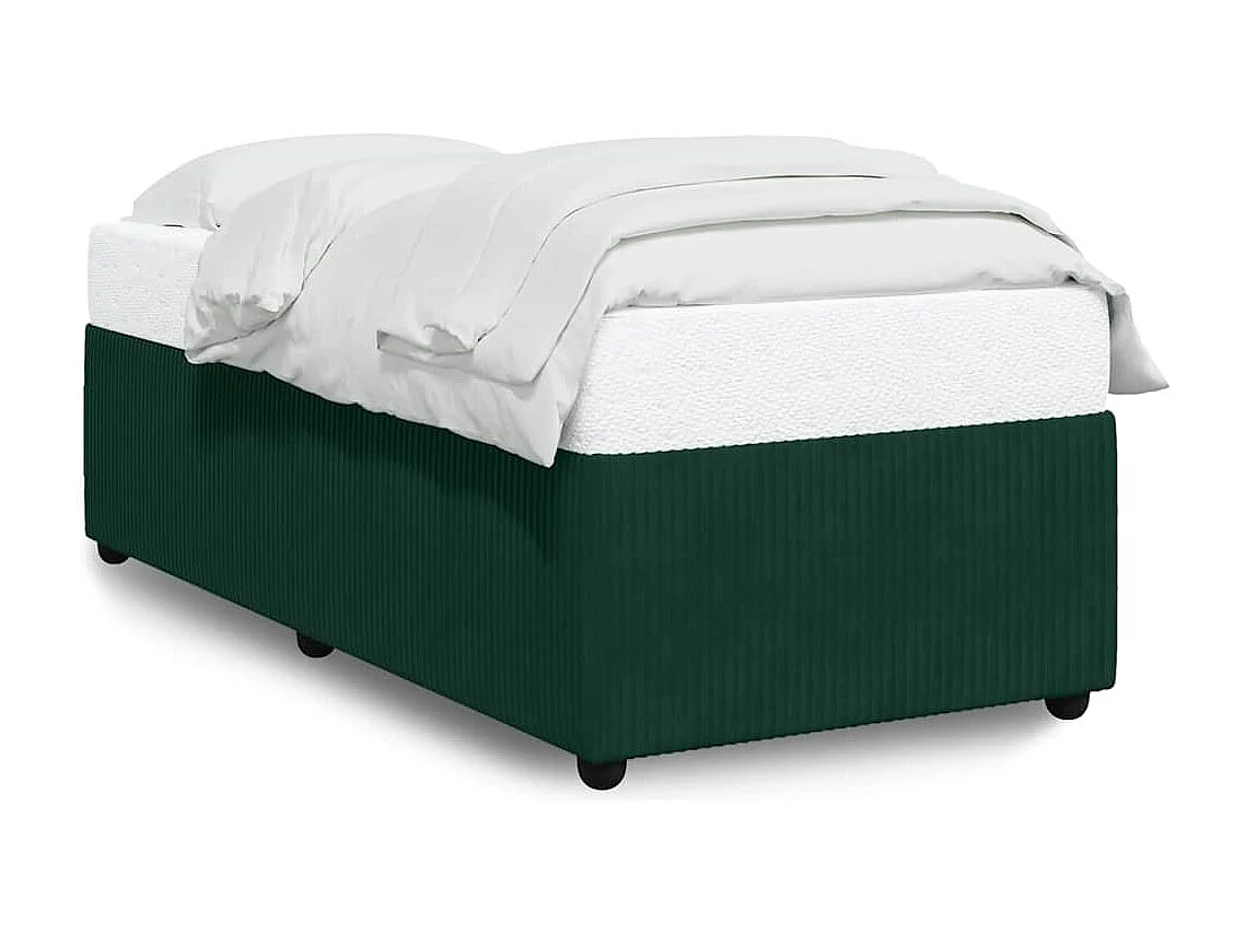 Cadre de lit sans matelas vert foncé 80x200 cm velours