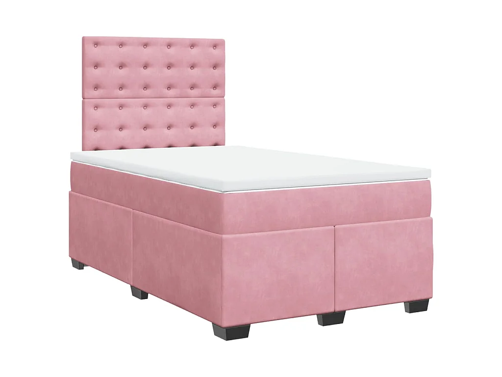 Boxspringbett mit Matratze Rosa 120x200 cm Samt