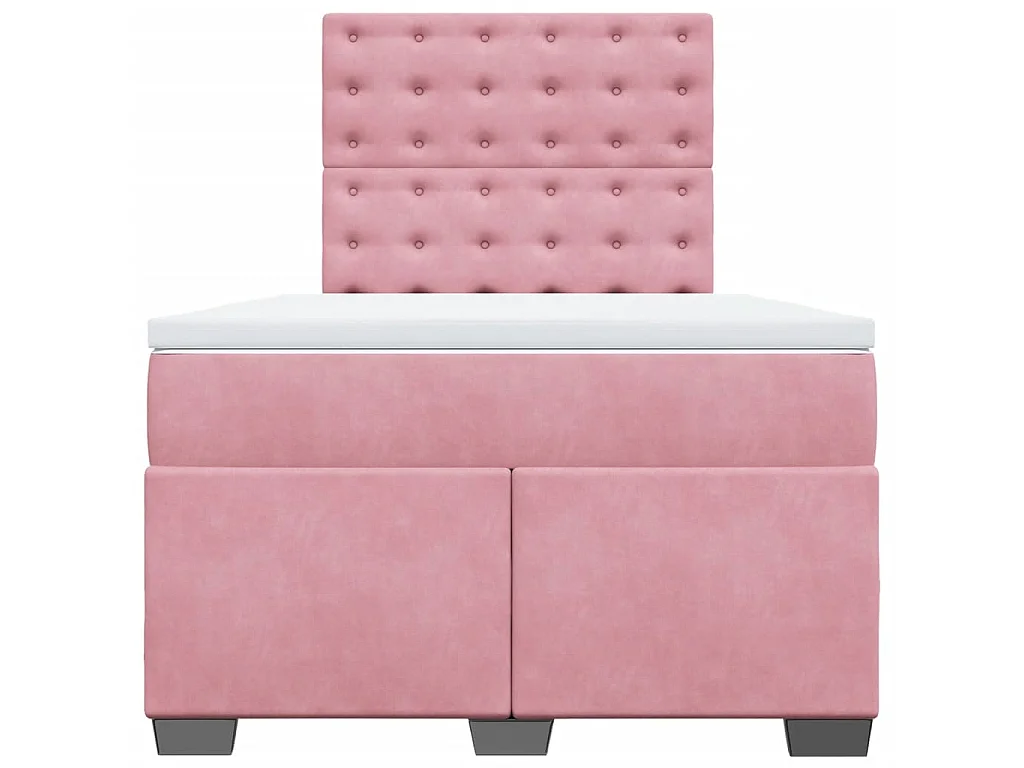 Boxspringbett mit Matratze Rosa 120x200 cm Samt