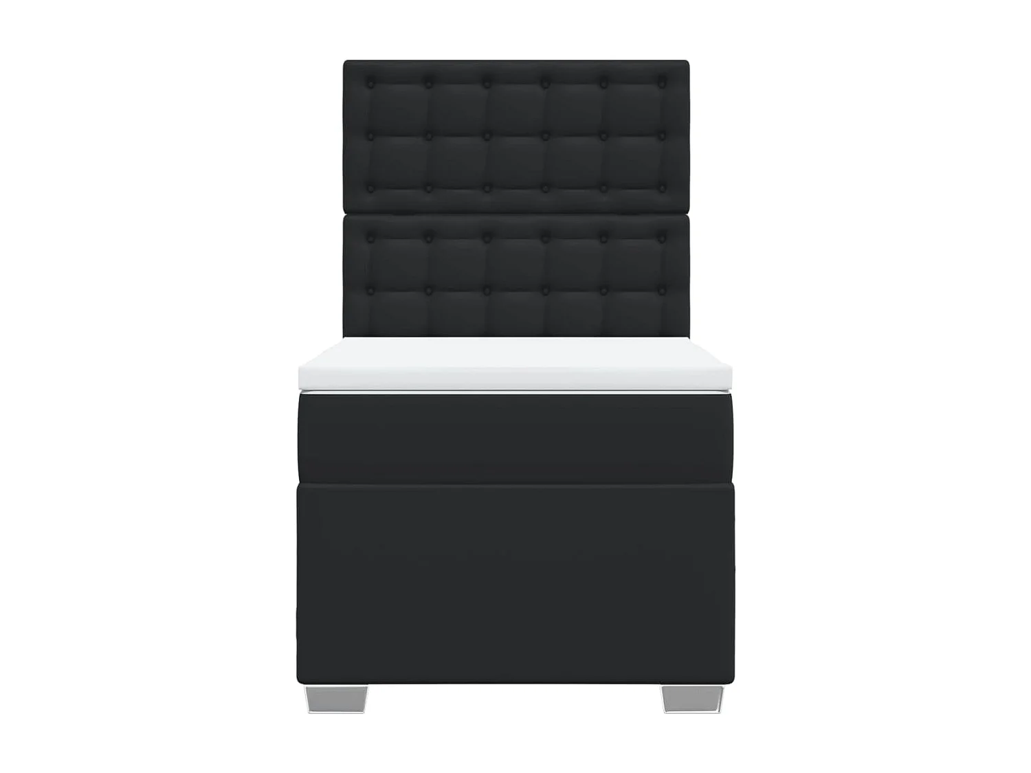 Boxspringbett mit Matratze Schwarz 90x190 cm Kunstleder