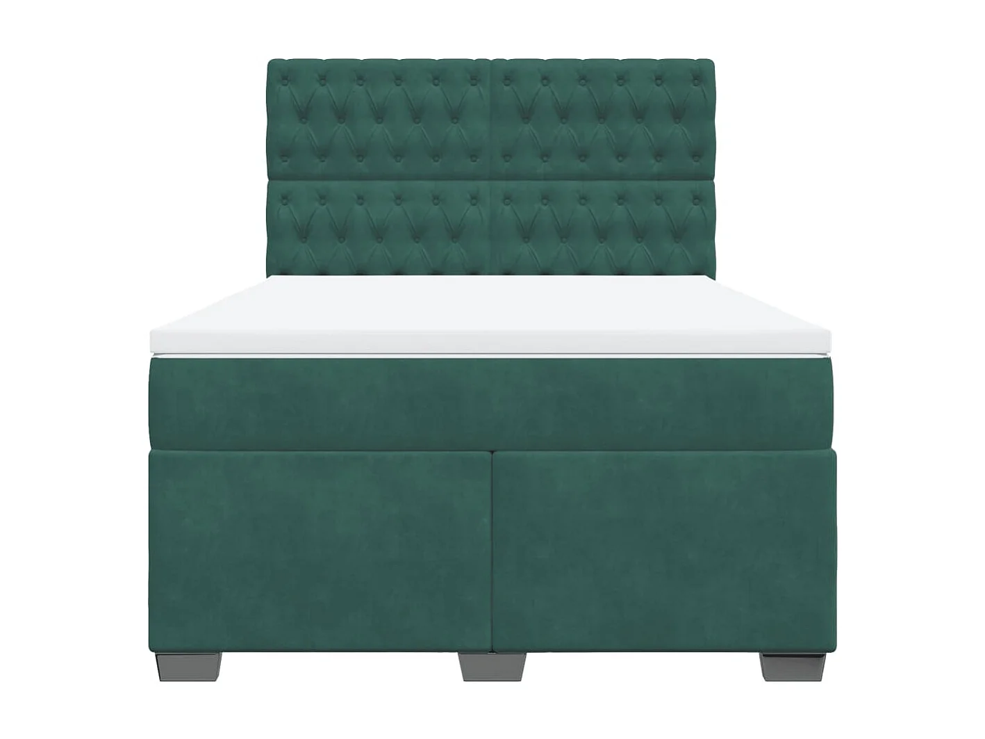 Boxspring met matras fluweel donkergroen 140x190 cm