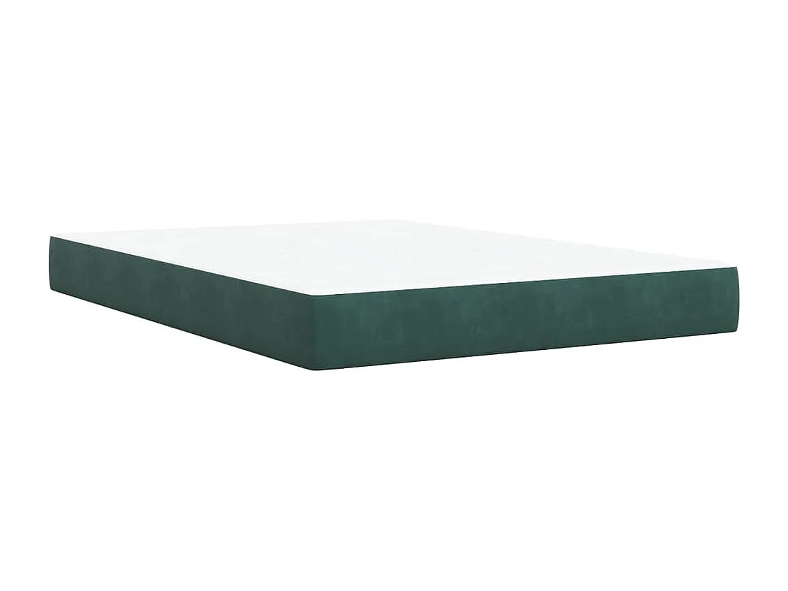 Giroletto a Molle con Materasso Verde Scuro 140x190 cm Velluto