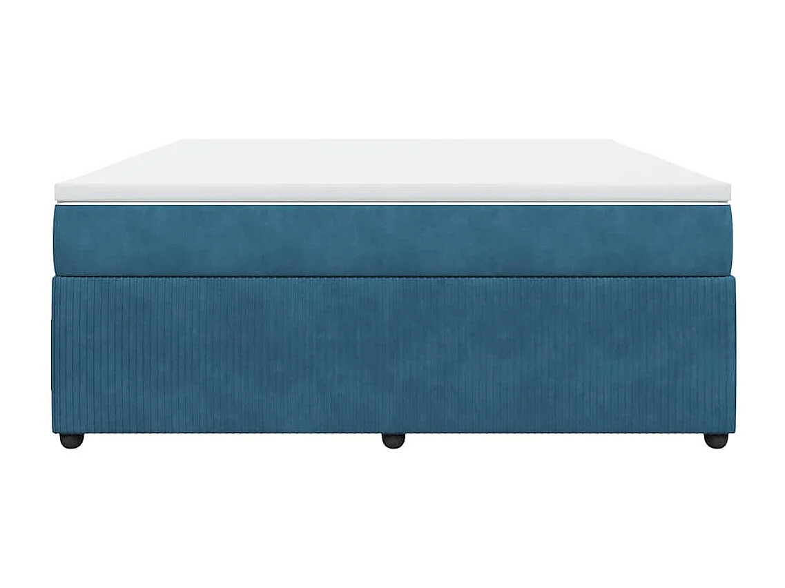 Boxspring met matras fluweel donkerblauw 180x200 cm