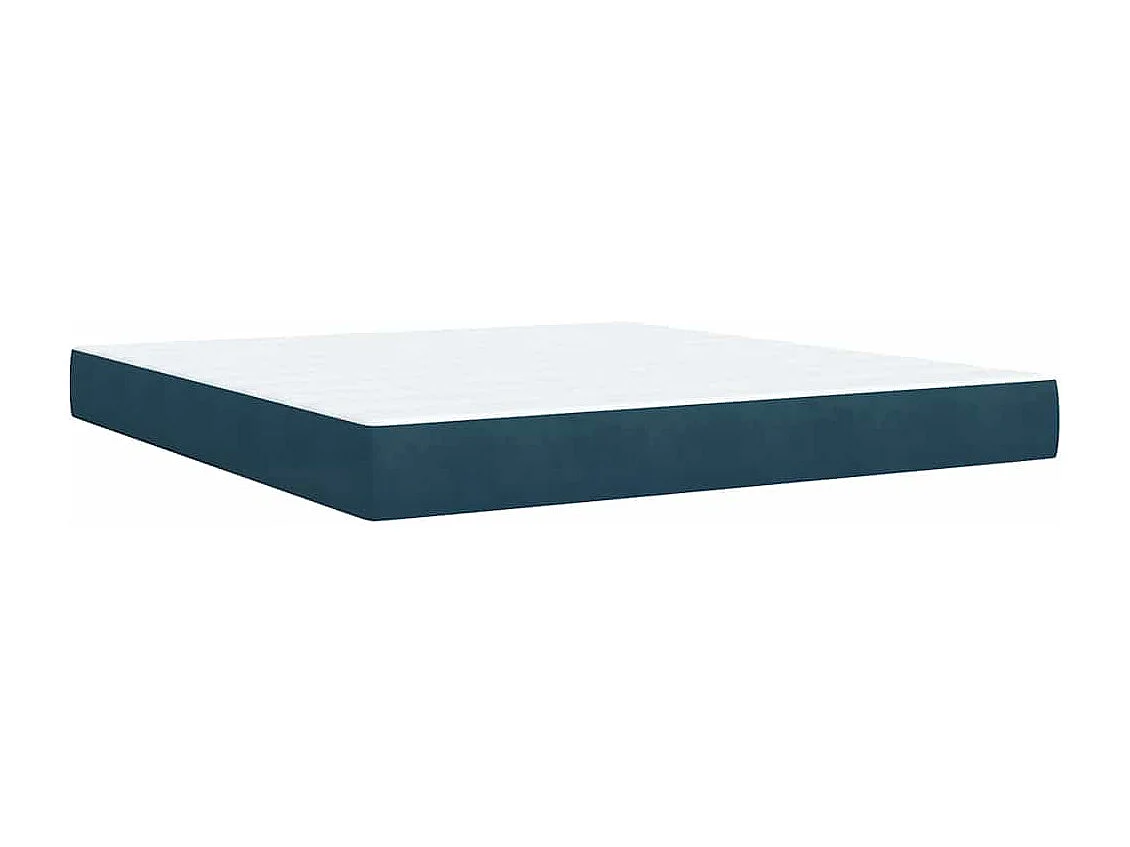 Cama box spring con colchón terciopelo azul oscuro 180x200 cm