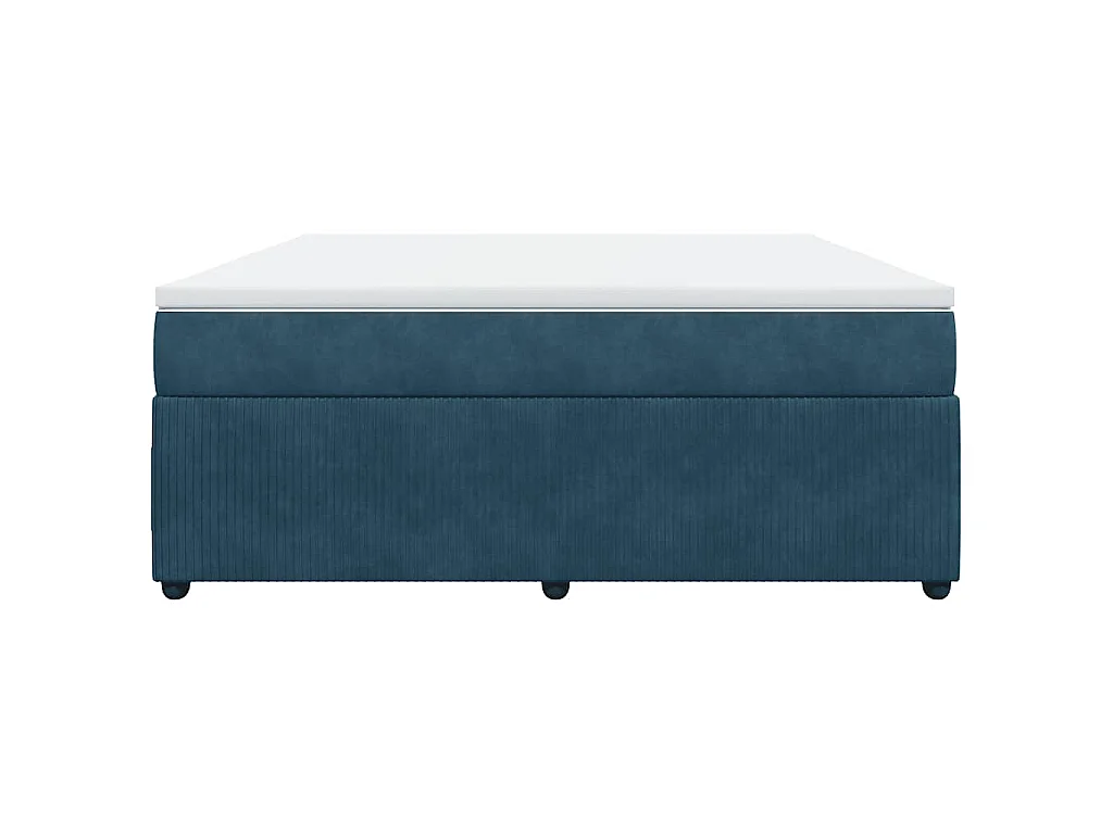 Boxspring met matras fluweel donkerblauw 180x200 cm