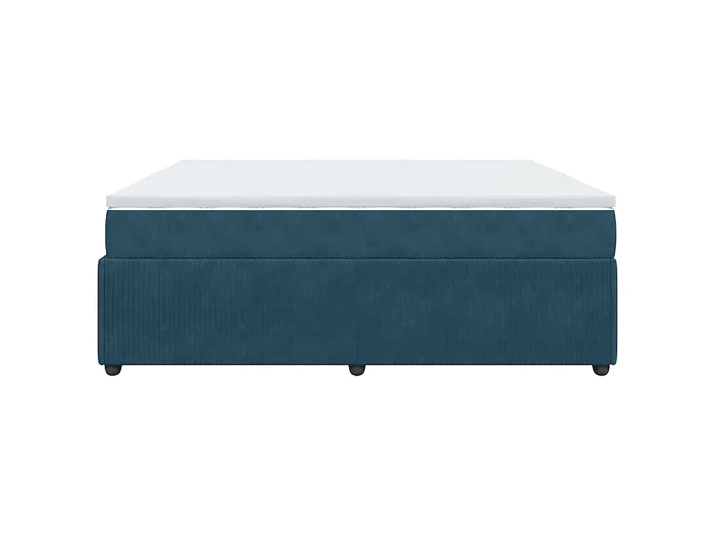 Boxspring met matras fluweel donkerblauw 180x200 cm