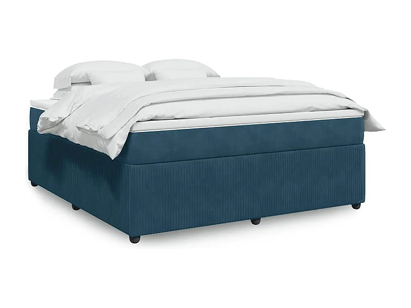 Sommier à lattes de lit et matelas Bleu foncé 180x200cm Velours