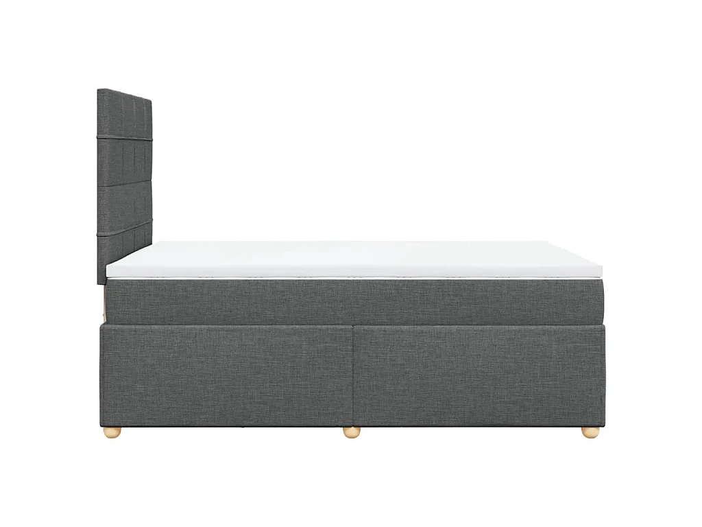Boxspringbett mit Matratze Dunkelgrau 120x190 cm Stoff