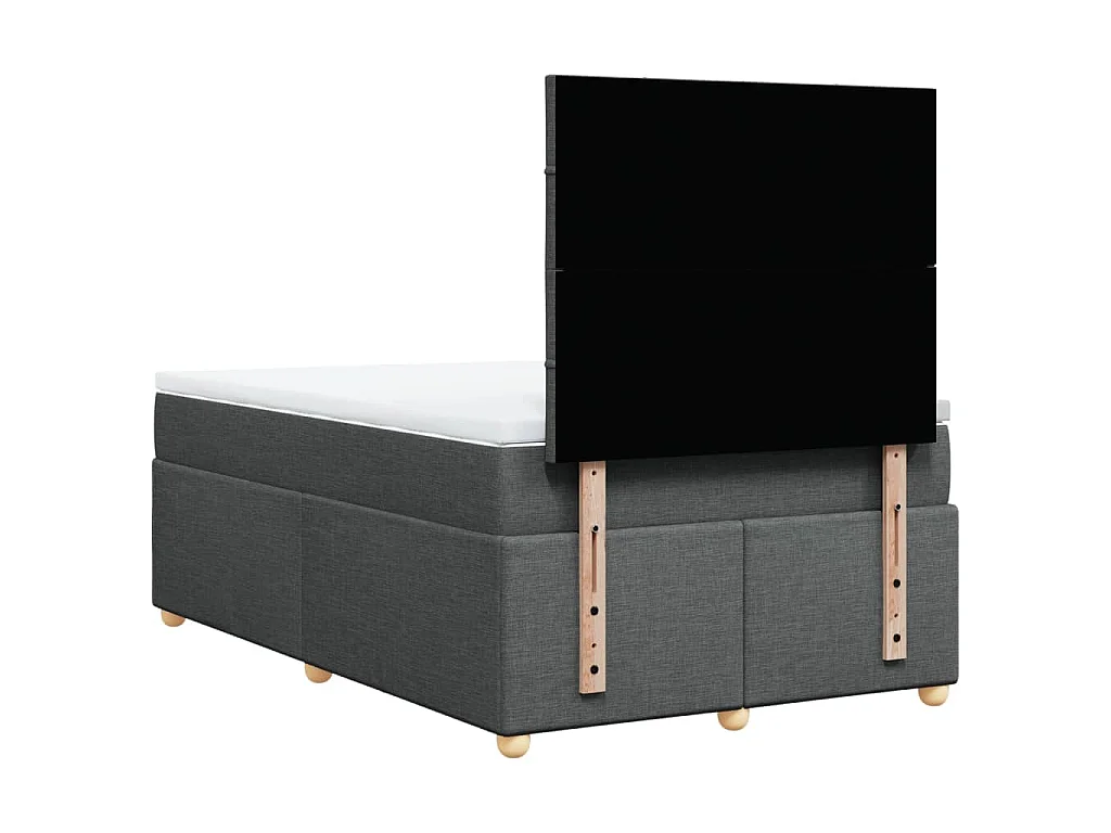 Boxspringbett mit Matratze Dunkelgrau 120x190 cm Stoff