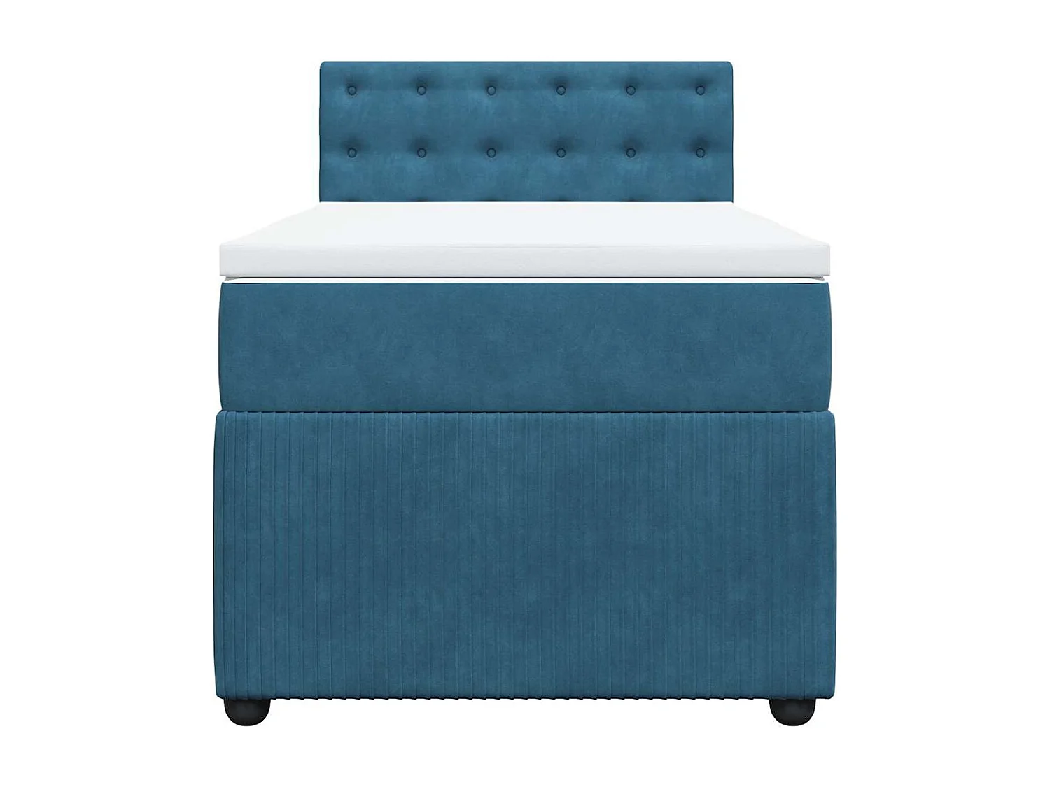 Cama boxspring com colchão 90x190 cm veludo azul
