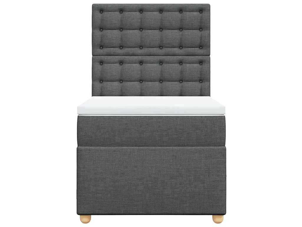 Sommier à lattes de lit avec matelas Gris foncé 90x200 cm Tissu