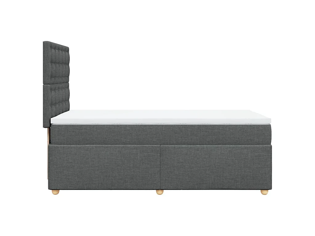 Sommier à lattes de lit avec matelas Gris foncé 90x200 cm Tissu