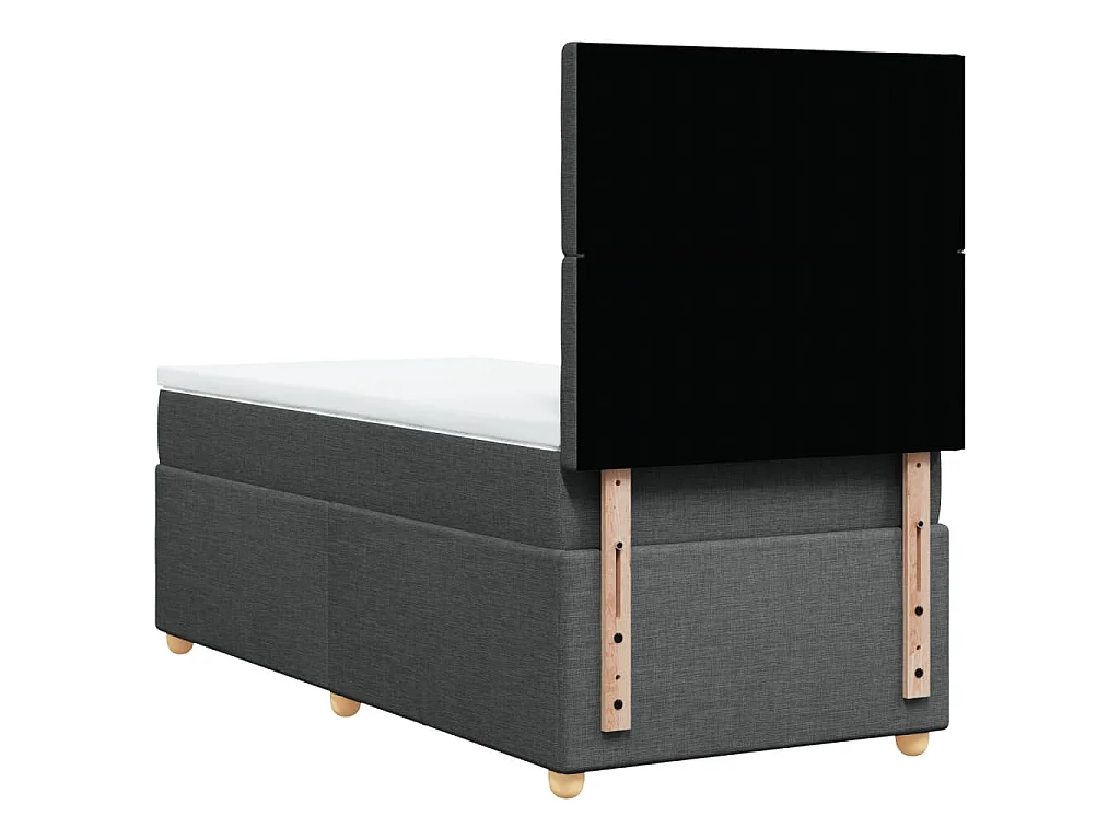 Sommier à lattes de lit avec matelas Gris foncé 90x200 cm Tissu