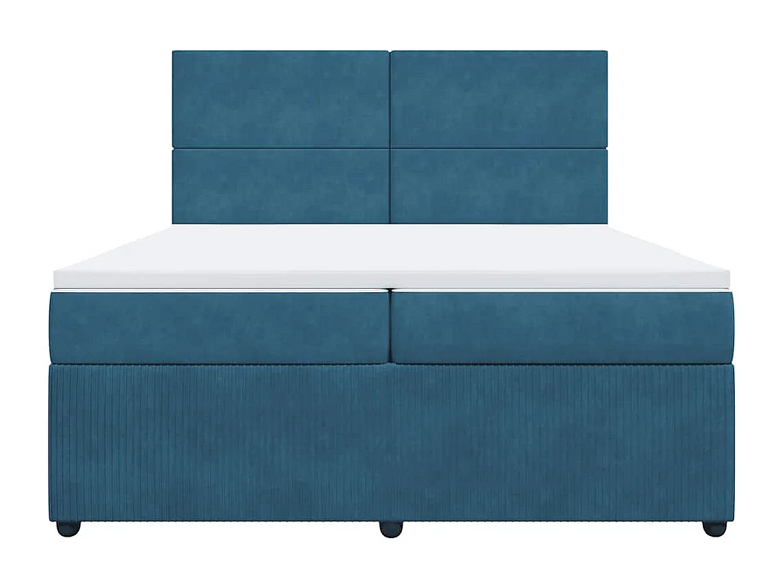 Boxspringbett mit Matratze Dunkelblau 200x200 cm Samt
