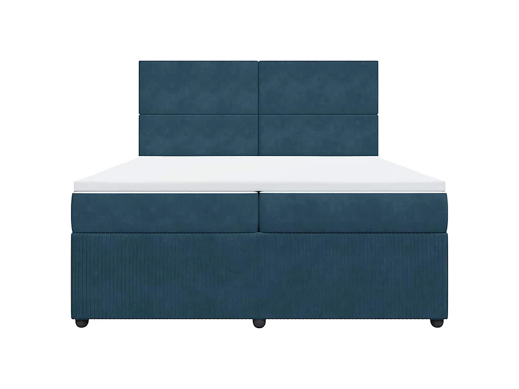 Boxspring met matras fluweel donkerblauw 200x200 cm