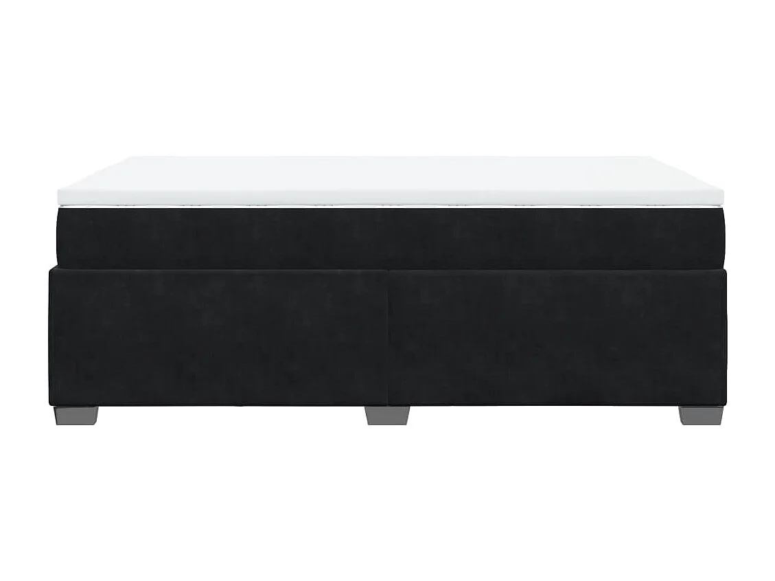 Sommier à lattes de lit avec matelas noir 120x190 cm velours