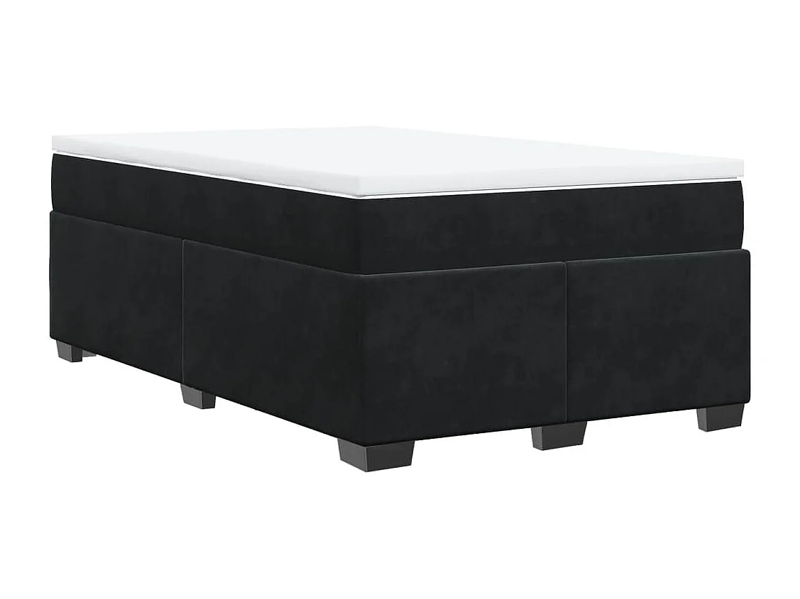 Sommier à lattes de lit avec matelas noir 120x190 cm velours