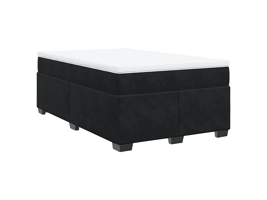 Boxspring met matras fluweel zwart 120x190 cm