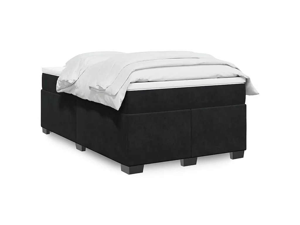 Boxspring met matras fluweel zwart 120x190 cm