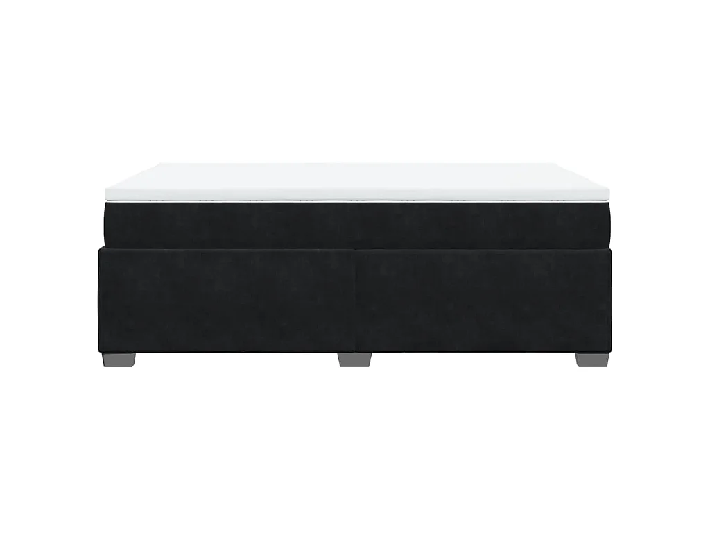 Sommier à lattes de lit avec matelas noir 120x190 cm velours