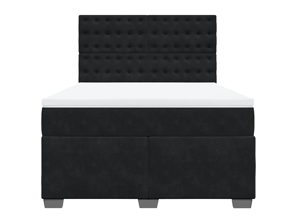 Boxspring met matras fluweel zwart 160x200 cm