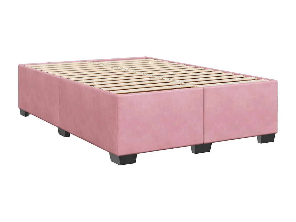 Boxspring met matras fluweel roze 160x200 cm