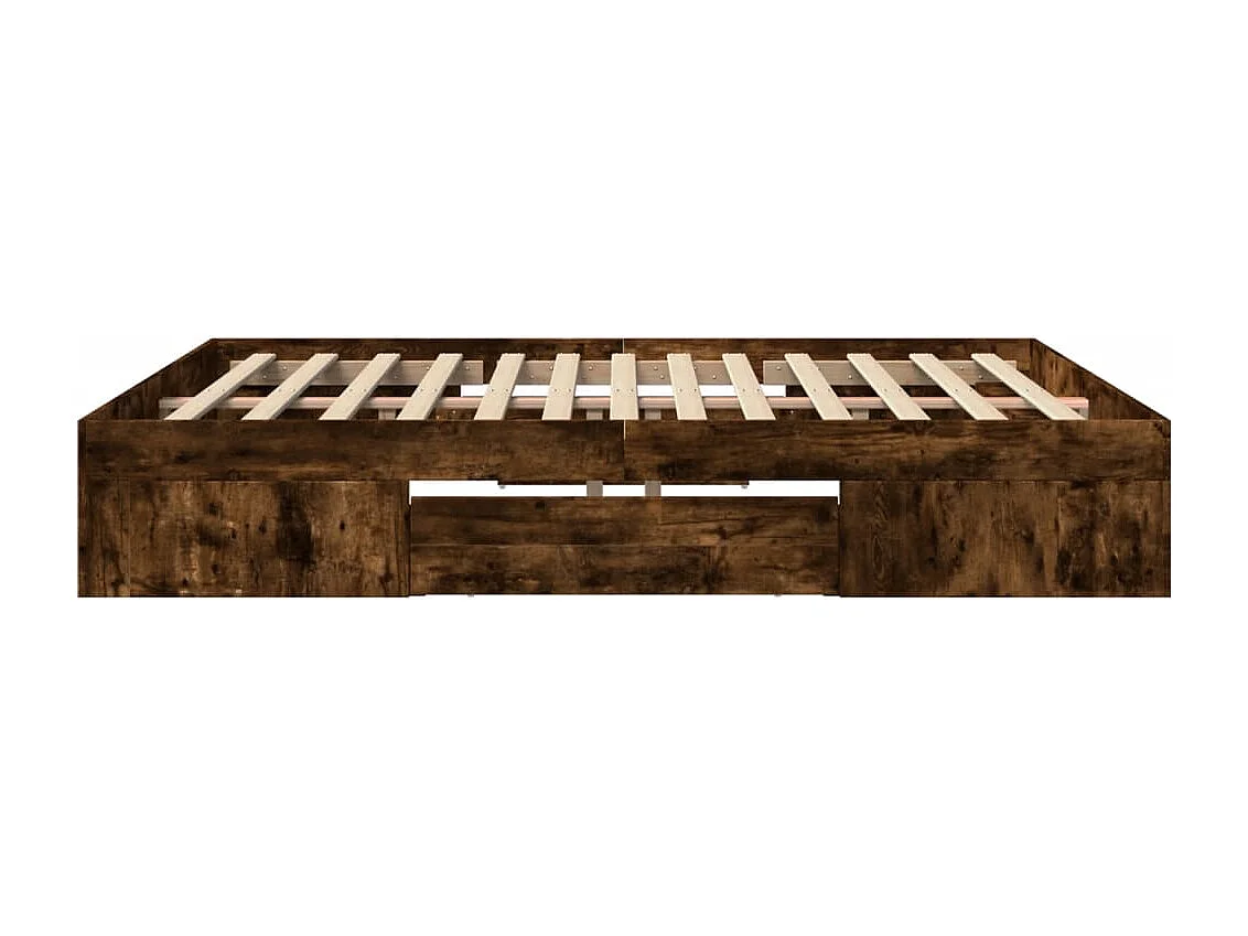 Cadre de lit sans matelas chêne fumé 180x200 cm