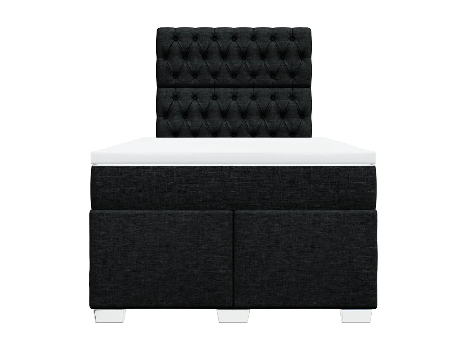 Sommier à lattes de lit avec matelas Noir 120x200 cm Tissu