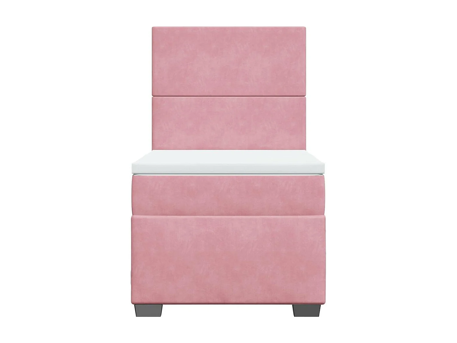 Boxspring met matras fluweel roze 90x190 cm