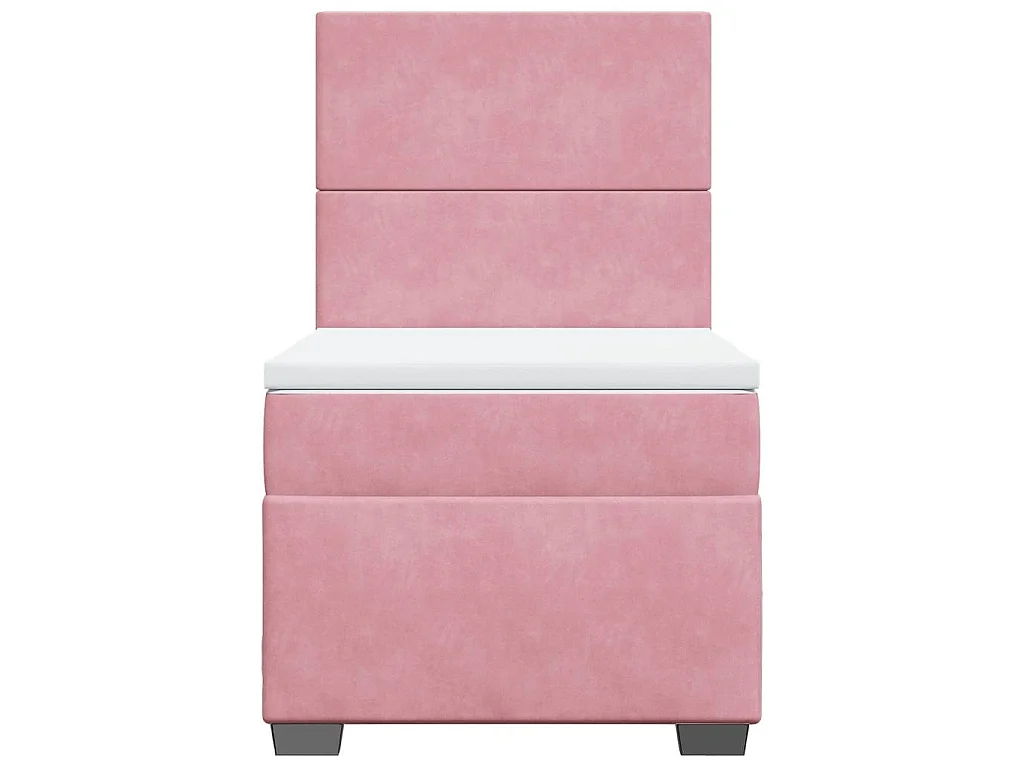 Cama com molas/colchão 90x190 cm veludo rosa